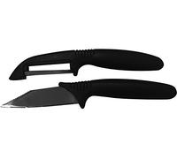 Fackelmann septiembre Peeler con Cuchillo Rebanadas Verduras y de Protección de la Envoltura, Acero, Plata