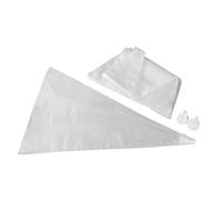 Fackelmann Set de 20 Mangas desechables para cocina, repostería y churros, incluye 3 boquillas decorativas de plástico con distintas formas, 33x19cm, 1 ud.