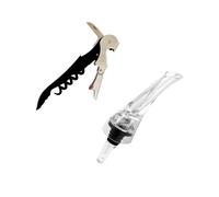 Fackelmann Set de Accesorios para Vino, incluye Sacacorchos de Camarero de Dos Tiempos y Aireador de Vino con Efecto Bernoulli