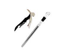 Fackelmann Set de Accesorios para Vino, incluye Sacacorchos de Camarero de Dos Tiempos y Enfriador de Vino con Vertedor