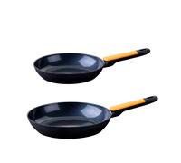 Fackelmann Set de Cocina, incluye Sartén Soft 24 cm y Sartén 28 cm, Aluminio Reciclado con Mango Suave Soft Touch, Revestimiento Cerámico Greblon CK2 sin PFA