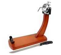 Fackelmann Set Soporte Jamonero Giratorio en Madera de Pino, incluye Cuchillo Jamonero Nirosta Fit 26/39 cm Acero Inoxidable para Cortar Jamón en Finas Lonchas