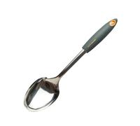 Fackelmann Soft Cucharón Servir de Acero Inoxidable, adecuado para Pasta, Paella, Risotto, Guisos, Mango Antideslizante en Polipropileno, Color Gris y Naranja, 32x7cm, 1ud.