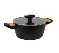 Fackelmann Soft Olla con Tapa, Antiadherente, 20 cm, Aluminio Forjado, Revestimiento Cerámico Greblon Libre de PFA, Apta para Inducción, Vitro, Gas y Horno, Asas Soft Touch, 1 ud.