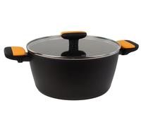 Fackelmann Olla con tapa Soft 24 cm, Aluminio forjado, Antiadherente Greblon libre de PFA