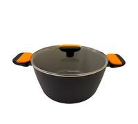 Fackelmann Soft Olla con Tapa, Antiadherente, 24 cm, Aluminio Forjado, Revestimiento Cerámico Greblon Libre de PFA, Apta para Inducción, Vitro, Gas y Horno, Asas Soft Touch, 1 ud.