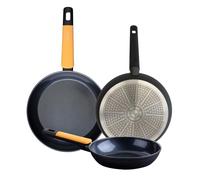 Fackelmann Soft Set de 3 sartenes antiadherentes, 20/24/28 cm, Aluminio Forjado, Mango Soft Touch Ergonómico, Revestimiento Antiadherente Cerámico Resistente hasta 400ºC, Aptas para Inducción