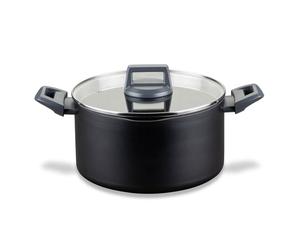 Fackelmann Statement Cacerola con Tapa de 24 cm, Aluminio Reciclado con Recubrimiento Cerámico, Resistente al Calor hasta 150 Grados, Apto para Todas las Cocinas, Incluye Inducción