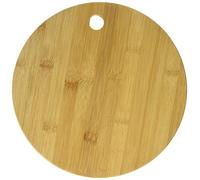FACKELMANN Tabla de cortar cocina madera de bambú redonda pequeña para picar verduras, trocear y filetear carne o pescado, 24x24cm, 1ud.