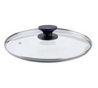 Fackelmann Tapa de cristal de 28 cm, resistente al calor, mango de baquelita Shadow Black, tapa universal ideal para cualquier hogar