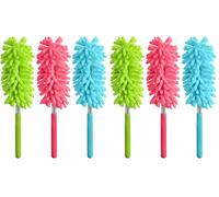 Fackelmann Tecno Plumero de Microfibra Con Mango Telescópico - Limpieza y Atrapa Polvo Extensible de 27 a 76cm - Turquesa, Fucsia o Verde - 1ud. (Paquete de 2)