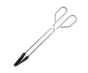 Fackelmann Tenacillas Cocina con Palas. Pinzas para cocinar y emplatar, aptoes para Croquetas y Frituras, Acero inoxidable y Silicona, Colores surtidos azul y gris. 35x8x4cm, 1 ud