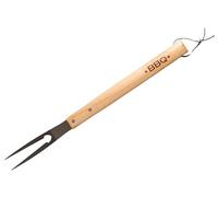 Fackelmann Tenedor de Barbacoa, Parte funcional en Acero Inoxidable y Mango de Madera, adecuado para Asar, Hornear y Trinchar Carne, 42 cm de largo, 1 ud