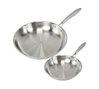 Fackelmann Vita3 Set de Sartenes, incluye Sartén 20 cm y Sartén 26 cm, Acero Inoxidable Triply sin Antiadherente, Libre de PFA, Aptas para Inducción y todo tipo de Cocinas, Aptas para Lavavajillas