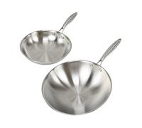 Fackelmann Vita3 Set de Sartenes, incluye Sartén 20 cm y Wok 28 cm, Acero Inoxidable Triply sin Antiadherente, Libre de PFA, Aptas para Inducción y todo tipo de Cocinas, Aptas para Lavavajillas