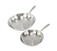 Fackelmann Vita3 Set de Sartenes, incluye Sartén 26 cm y Sartén 28 cm, Acero Inoxidable Triply sin Antiadherente, Libre de PFA, Aptas para Inducción y todo tipo de Cocinas, Aptas para Lavavajillas