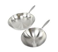 Fackelmann Vita3 Set de Sartenes, incluye Sartén 28 cm y Wok 28 cm, Acero Inoxidable Triply sin Antiadherente, Libre de PFA, Aptas para Inducción y todo tipo de Cocinas, Aptas para Lavavajillas