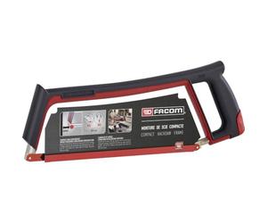 FACOM Arco de Sierra Compacto para Metales, dimensiones 385x145mm, Estructura Metal-Resina Antichoque, Tensión de Hoja 80kg, 2 Posiciones de Hoja (45° y 90°), Incluye Hoja de 300mm, 601.PB