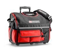 FACOM - Bolsa Portaherramientas Téxtil con Ruedas PROBAG, Compacta 14'', Organización Eficaz, 6 Bolsillos Externos, Acceso Inmediato, 33L de Capacidad, Ruedas de 90mm, Empuñadura Telescópica, BS.R20PB