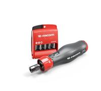 FACOM Destornillador asistido 4 V E-PROTWIST con puntas PH-PZ-6 Pans Hex - Juego de 12 piezas - ATPA4V.J12IPB