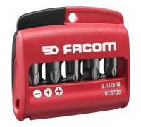 Facom Estuche 10 Bits + Porta Puntas PH1, PH2, PH3, PZ1, PZ2, PZ3, 4.5x25, 5.5x25, 6.5x25, 8x25mm Resistente Impactos