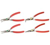 FACOM: Juego de 4 pinzas para clips de retención. Incluye pinzas con puntas rectas y pinzas con puntas anguladas a 90°, con capacidad de 18 a 60 mm