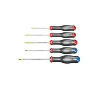 FACOM - Juego de 5 destornilladores Protwist Huellas Ranuras y Prozidriv - Asas ergonómicas antideslizantes - 3 destornilladores Ranura + 2 destornilladores Prozidriv - At.5Pb. Multi