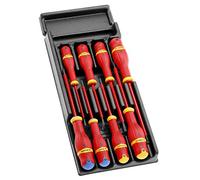 FACOM Juego de 8 Destornilladores Aislados 1000V en Módulo de Plástico, Compatible con Sistema Modular FACOM, Adaptado a Carros CHRONO y JET, Protwist®, MOD.AT1VE