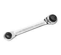 FACOM Llave de Estrella Plana con Trinquete 4 en 1 (8x10x12x13 mm), Multi-Dimensiones, Trinquete Compacto y Reversible, Ángulo de Recuperación 5°, Cromada Satinada, 64C.S1