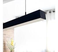 FactorLED Lámpara Techo Lineal POTSDAM 2M, 72W, 7200Lm, Colgante o en Superficie, Altura Regulable, Dimmable TRIAC, 45x40x2000mm, luz para Hogar Cocina Salón Comedor y Oficina (NEGRA, Luz Fría)