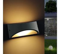 FactorLED Pack x2 Apliques Led Exterior e Interior, 12W, 1200Lm, 200x100x100mm, IP54 Resistente al Agua, Lámpara de Pared, Bombillas E27, Iluminación Decorativa (Davis, 4000K)