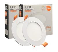 FactorLED Pack x2 Downlight LED Techo Empotrable Circular Slim 12cm 10W (100W), Panel Redondo Empotrado, Placa Extraplana, Luz Seleccionable 2700K-4000K-5700K (CCT) (2, Ø120mm)