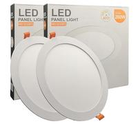 FactorLED Pack x2 Downlight LED Techo Empotrable Circular Slim 24cm 26W (260W), Panel Redondo Empotrado, Placa Extraplana, Luz Seleccionable 2700K-4000K-5700K (CCT) (2, Ø240mm)