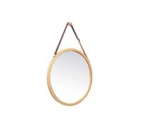 Factory Cuadros - Espejo Bambu 38cm Redondo - Correa Cuero