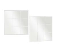 Factory Cuadros - Espejo Siena blanco 90x90cm - Metal y Cristal - Decorativo - espejo ventana