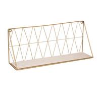 Factory Cuadros Estante de Pared Metálico de Alambre Dorado 48x20cm - Organización y Decoración en Uno