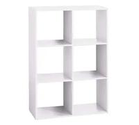 Estante de madera 6 compartimentos mezcla blanca