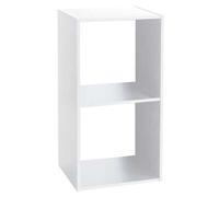 Factory Cuadros - Estantería Teo Blanca de Madera con 2 Compartimentos - Organización Eficiente