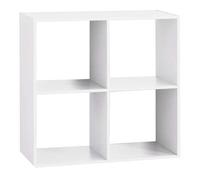 Factory Cuadros - Estantería Teo Blanca de Madera con 4 Compartimentos - Organización
