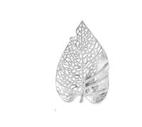 Factory Cuadros - Hoja Metal Kaiku 40cm Plata Decoración - Centro de Mesa Decorativo