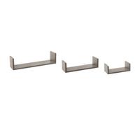 Factory Cuadros - Juego de 3 Estantes de Pared Roble Gris con Laterales Cerrados - Organización Moderna | Diseño Elegante | Madera