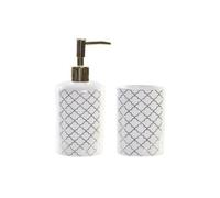 Factory Cuadros - Juego de Baño Dorado Dolomite Blanco - Medidas 8X7X17 5