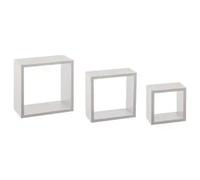 Factory Cuadros - Juego de Estantes Blancos en Forma de Cubo - Organización Moderna - Madera Resistente