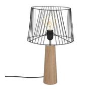 Factory Cuadros Lámpara Recta Celia Metal y Madera Negra 46 Cm de Alto