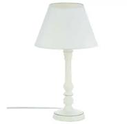 Factory Cuadros - Lámpara Virginia Madera Blanca - 36 Cm Altura - Estilo Moderno