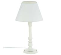 Factory Cuadros - Lámpara Virginia Madera Blanca - 36 Cm Altura - Estilo Moderno