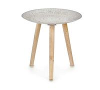 Factory Cuadros - Mesa Auxiliar de Madera Decoración Mandala 40cm - Medidas 40x40x39cm - Material Madera