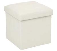 Atmosphera Puf plegable Lysandre Beige 38x38x38 cm con almacenaje y asiento acolchado