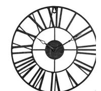 Factory Cuadros Reloj de Pared Vintage Metal Negro 37 Cm - Decoración Vintage