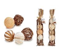 Factory Cuadros - Set 5 Bolas Decorativas Naturales - 8 Cm - Accesorios Decorativos